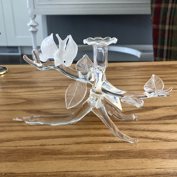 Signed blown glass Eberhart candle holder - Picture 2 of 4